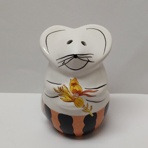 Laurie Gates "Fall Harvest Owl" Mouse Cheese Shaker - Picture 1 of 3